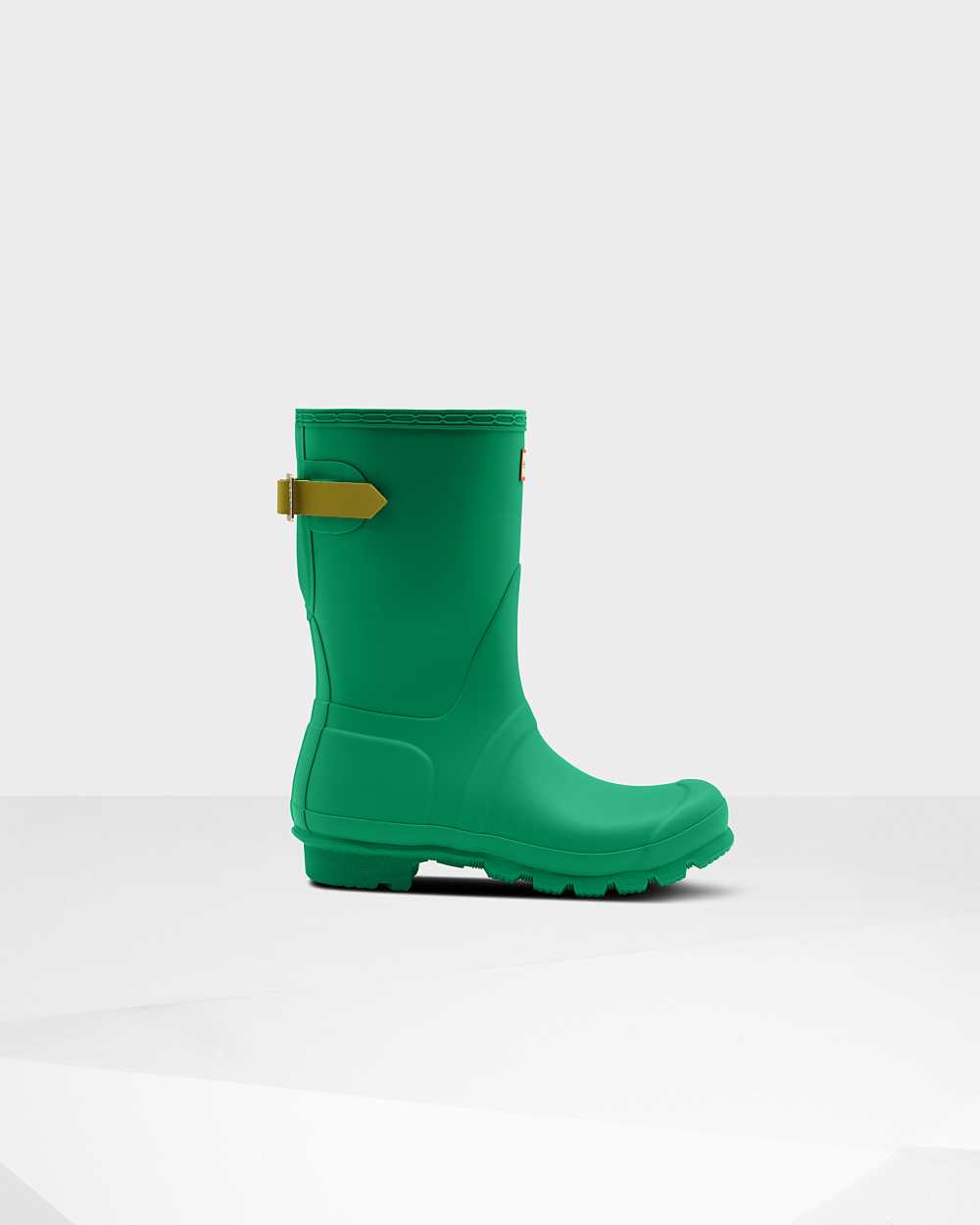 Botas De Agua Mujer - Hunter Original Short Back Adjustable Verde - TIFYCH-840 - Verde